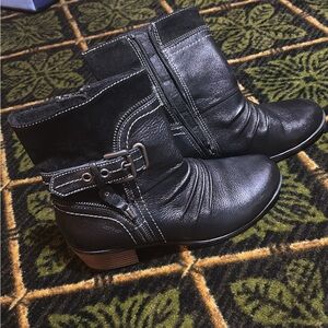 Earth Origins Black Ankle Boots with Buckle Detail